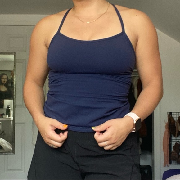 Navy Lululemon (built in bra) tank top - Picture 2 of 4